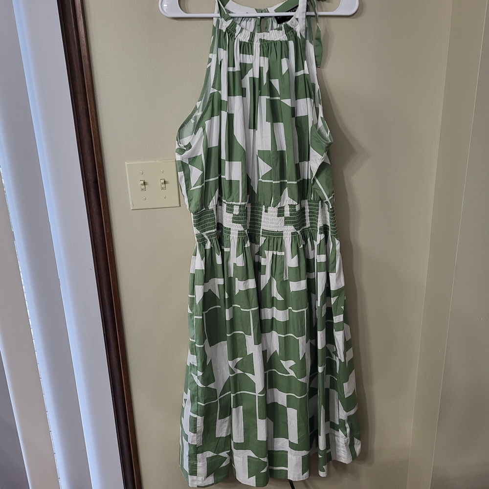Lane Bryant‎ Green and White Striped Top